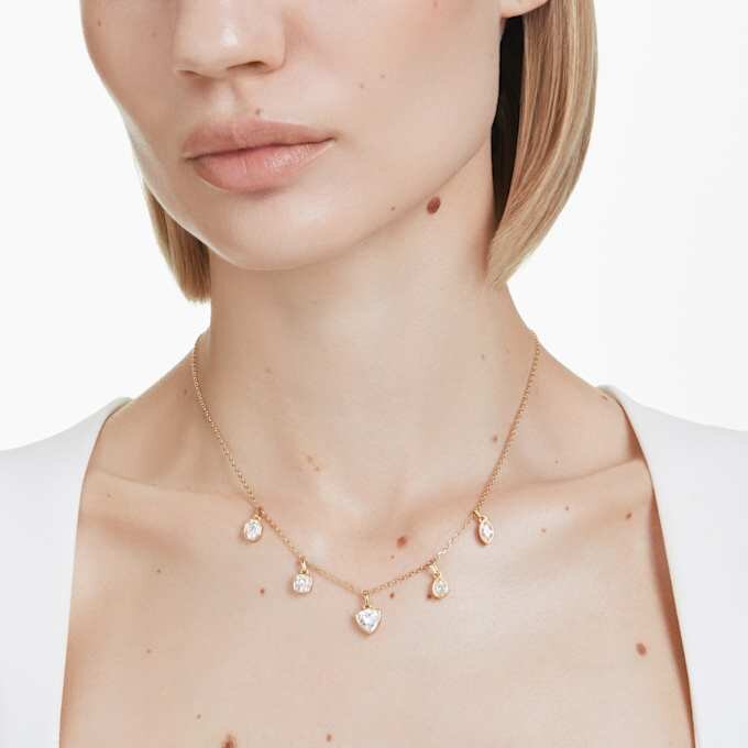 Colar Imber com cortes mistos, branco, banhado a dourado Colar Imber com cortes mistos, branco, banhado a dourado