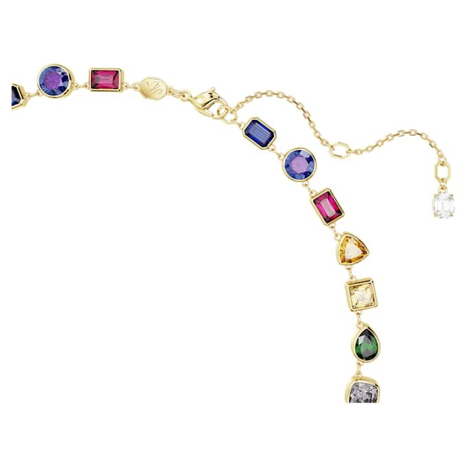 Colar Imber com cortes mistos, multicolorido, banhado a dourado Colar Imber com cortes mistos, multicolorido, banhado a dourado