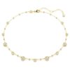 Colar Imber, corte redondo, design disperso, branco, banhado a dourado Colar Imber, corte redondo, design disperso, branco, banhado a dourado