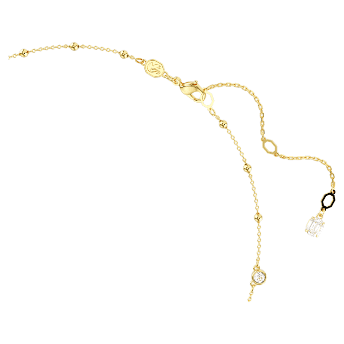 Colar Imber, corte redondo, design disperso, branco, banhado a dourado Colar Imber, corte redondo, design disperso, branco, banhado a dourado