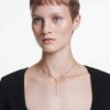 Colar Imber Y com corte redondo, branco, banhado a dourado Colar Imber Y com corte redondo, branco, banhado a dourado