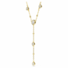 Colar Imber Y com corte redondo, branco, banhado a dourado Colar Imber Y com corte redondo, branco, banhado a dourado