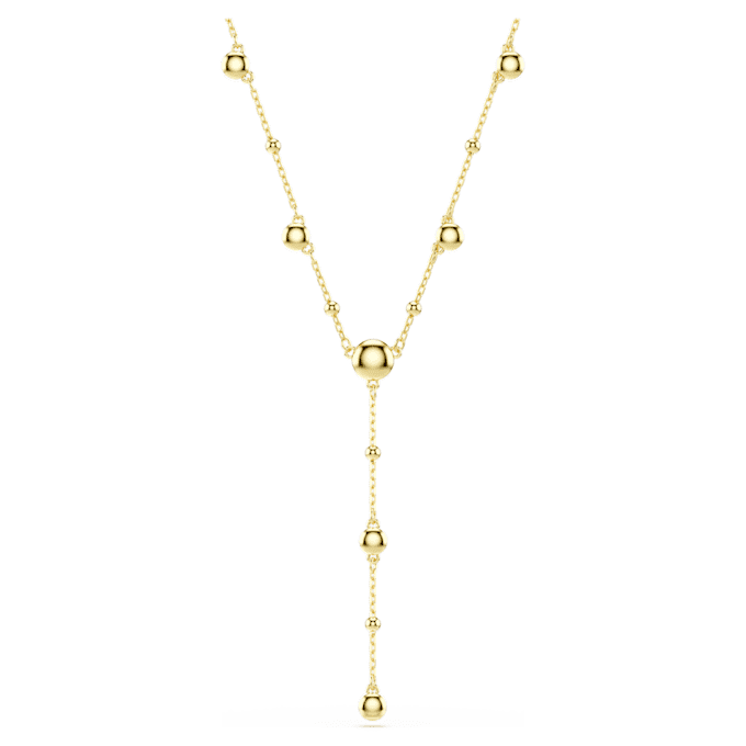 Colar Imber Y com corte redondo, branco, banhado a dourado Colar Imber Y com corte redondo, branco, banhado a dourado