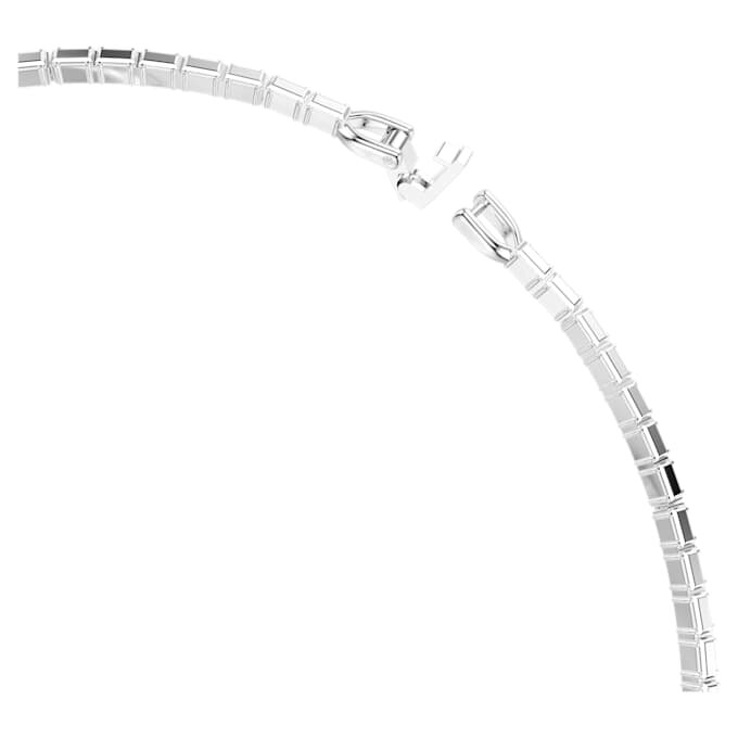 Colar Matrix com corte baguete, branco, banhado a ródio Colar Matrix com corte baguete, branco, banhado a ródio