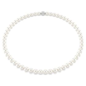 Colar Matrix com Pérolas de Cristal, Branco, Banhado a Ródio Colar Matrix com Pérolas de Cristal, Branco, Banhado a Ródio