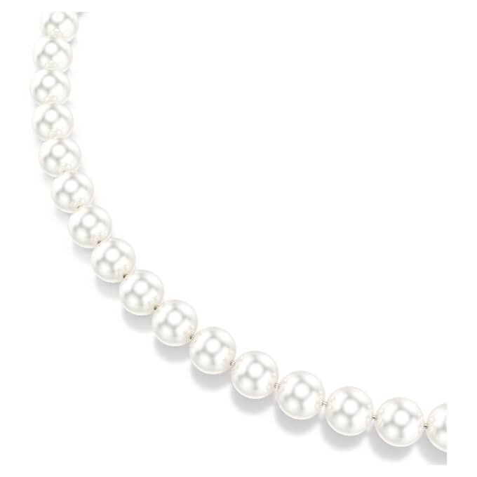 Colar Matrix com Pérolas de Cristal, Branco, Banhado a Ródio Colar Matrix com Pérolas de Cristal, Branco, Banhado a Ródio