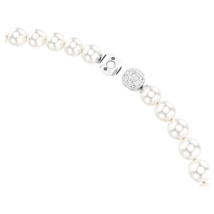 Colar Matrix com Pérolas de Cristal, Branco, Banhado a Ródio Colar Matrix com Pérolas de Cristal, Branco, Banhado a Ródio