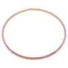 Colar Matrix Tennis, corte redondo, rosa, banhado a ouro Colar Matrix Tennis, corte redondo, rosa, banhado a ouro