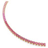 Colar Matrix Tennis, corte redondo, rosa, banhado a ouro Colar Matrix Tennis, corte redondo, rosa, banhado a ouro
