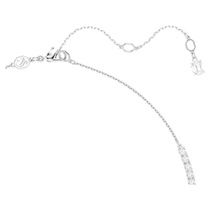Colar Matrix Y com pérola de cristal, corte redondo, branco, banhado a ródio Colar Matrix Y com pérola de cristal, corte redondo, branco, banhado a ródio
