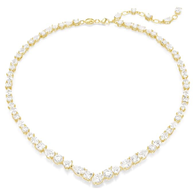 Colar Mesmera com cortes mistos, branco, banhado a dourado Colar Mesmera com cortes mistos, branco, banhado a dourado