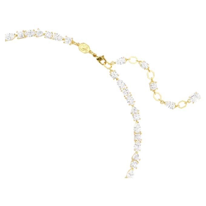 Colar Mesmera com cortes mistos, branco, banhado a dourado Colar Mesmera com cortes mistos, branco, banhado a dourado