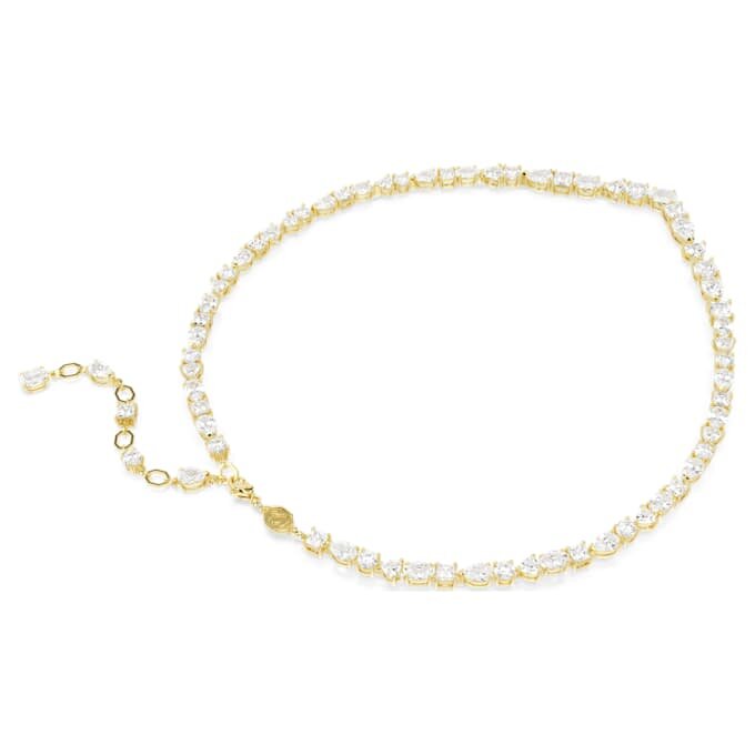 Colar Mesmera com cortes mistos, branco, banhado a dourado Colar Mesmera com cortes mistos, branco, banhado a dourado