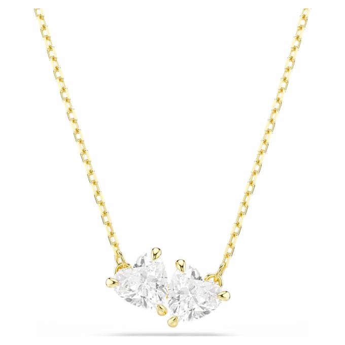 Colar Mesmera Coração, Branco, Banhado a Ouro Colar Mesmera Coração, Branco, Banhado a Ouro