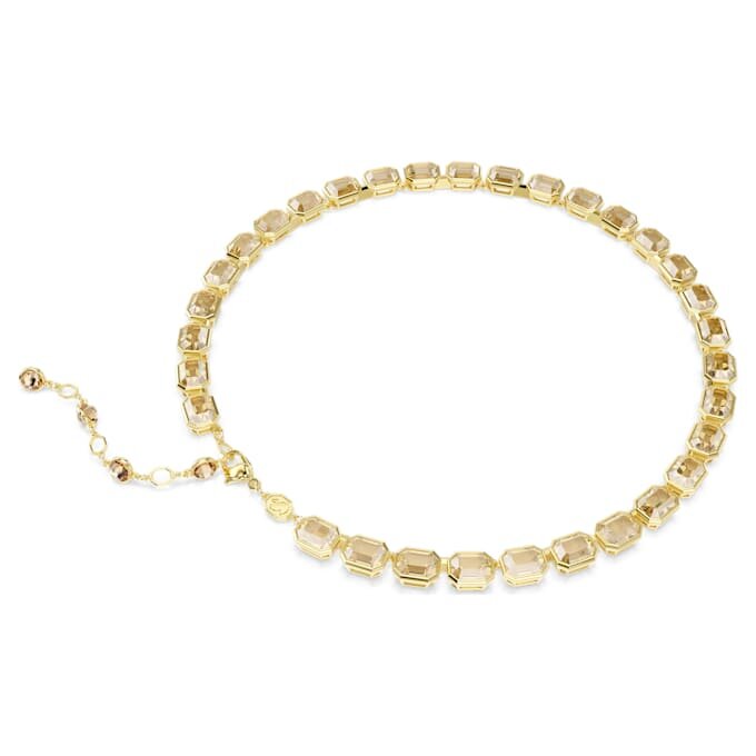 Colar Millenia com corte octogonal, amarelo, banhado a ouro Colar Millenia com corte octogonal, amarelo, banhado a ouro