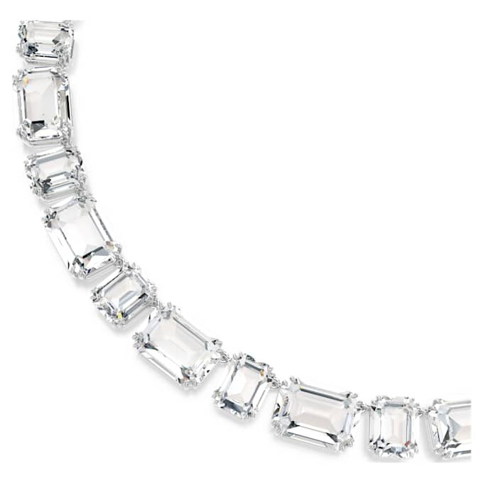 Colar Millenia com corte octogonal, branco, banhado a ródio Colar Millenia com corte octogonal, branco, banhado a ródio