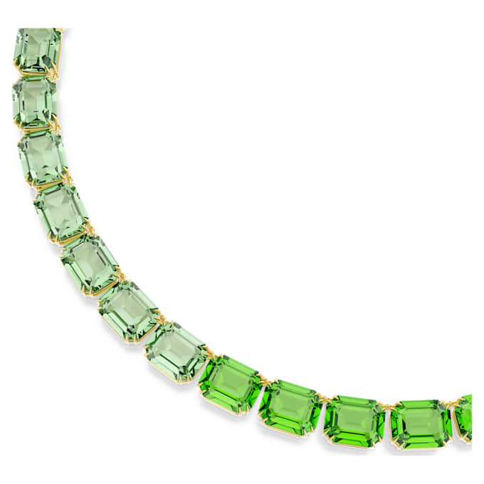 Colar Millenia com corte octogonal, gradiente de cor, verde, banhado a dourado Colar Millenia com corte octogonal, gradiente de cor, verde, banhado a dourado