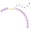 Colar Millenia com corte octogonal, roxo, banhado a dourado Colar Millenia com corte octogonal, roxo, banhado a dourado