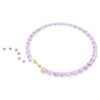 Colar Millenia com corte octogonal, roxo, banhado a dourado Colar Millenia com corte octogonal, roxo, banhado a dourado