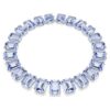 Colar Millenia com cristais de grandes dimensões, corte octogonal, azul, banhado a ródio Colar Millenia com cristais de grandes dimensões, corte octogonal, azul, banhado a ródio