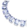 Colar Millenia com cristais de grandes dimensões, corte octogonal, azul, banhado a ródio Colar Millenia com cristais de grandes dimensões, corte octogonal, azul, banhado a ródio
