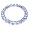 Colar Millenia com cristais de grandes dimensões, corte octogonal, azul, banhado a ródio Colar Millenia com cristais de grandes dimensões, corte octogonal, azul, banhado a ródio