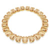 Colar Millenia com cristais de grandes dimensões, corte octogonal, cor caramelo, banhado a dourado Colar Millenia com cristais de grandes dimensões, corte octogonal, cor caramelo, banhado a dourado