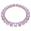 Colar Millenia com cristais de grandes dimensões, corte octogonal, roxo, banhado a ouro Colar Millenia com cristais de grandes dimensões, corte octogonal, roxo, banhado a ouro
