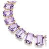 Colar Millenia com cristais de grandes dimensões, corte octogonal, roxo, banhado a ouro Colar Millenia com cristais de grandes dimensões, corte octogonal, roxo, banhado a ouro