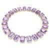 Colar Millenia com cristais de grandes dimensões, corte octogonal, roxo, banhado a ouro Colar Millenia com cristais de grandes dimensões, corte octogonal, roxo, banhado a ouro