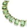 Colar Millenia com cristais de grandes dimensões, corte octogonal, verde, banhado a ouro Colar Millenia com cristais de grandes dimensões, corte octogonal, verde, banhado a ouro