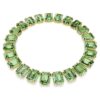 Colar Millenia com cristais de grandes dimensões, corte octogonal, verde, banhado a ouro Colar Millenia com cristais de grandes dimensões, corte octogonal, verde, banhado a ouro