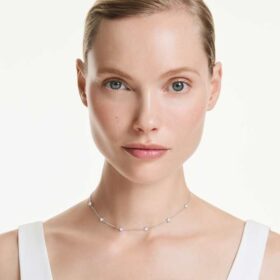 Colar octogonal com diamantes cultivados em laboratório, 0,7 ct no total, forma redonda, prata esterlina Colar octogonal com diamantes cultivados em laboratório, 0,7 ct no total, forma redonda, prata esterlina