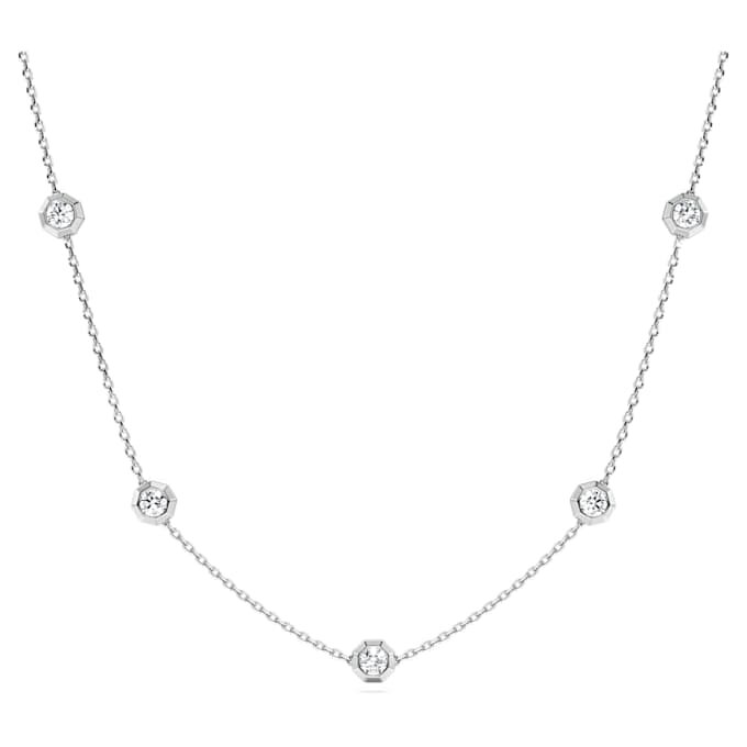 Colar octogonal com diamantes cultivados em laboratório, 0,7 ct no total, forma redonda, prata esterlina Colar octogonal com diamantes cultivados em laboratório, 0,7 ct no total, forma redonda, prata esterlina