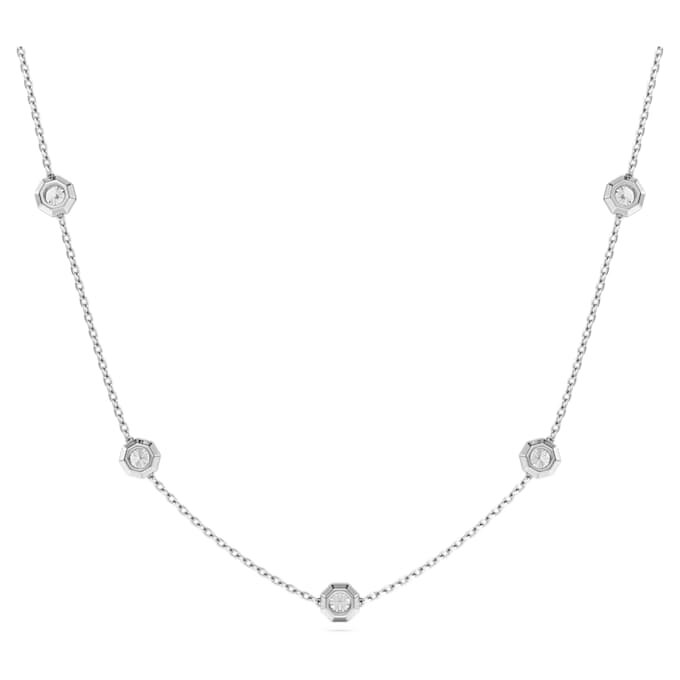 Colar octogonal com diamantes cultivados em laboratório, 0,7 ct no total, forma redonda, prata esterlina Colar octogonal com diamantes cultivados em laboratório, 0,7 ct no total, forma redonda, prata esterlina