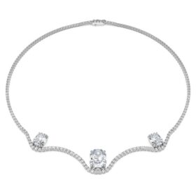 Colar octogonal com diamantes cultivados em laboratório, 19,90 Ct no total, forma octogonal, ouro branco de 18 quilates Colar octogonal com diamantes cultivados em laboratório, 19,90 Ct no total, forma octogonal, ouro branco de 18 quilates