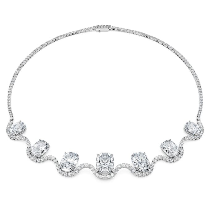 Colar octogonal com diamantes cultivados em laboratório, 37,70 Ct no total, forma octogonal, ouro branco de 18K Colar octogonal com diamantes cultivados em laboratório, 37,70 Ct no total, forma octogonal, ouro branco de 18K