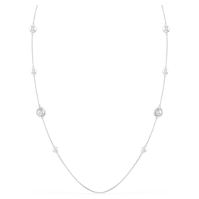 Colar «Snake Strandage» com pérolas de cristal, cortes mistos, Ano da Serpente, branco, banhado a ródio