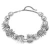 Colar «The Vienna Collection» Feather, Branco, banhado a ruténio