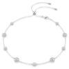 Colar Una Angelic com motivos de corte redondo em ambos os lados, branco, banhado a ródio Colar Una Angelic com motivos de corte redondo em ambos os lados, branco, banhado a ródio