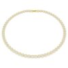 Colar Una Angelic, corte redondo, pequeno, branco, banhado a dourado Colar Una Angelic, corte redondo, pequeno, branco, banhado a dourado