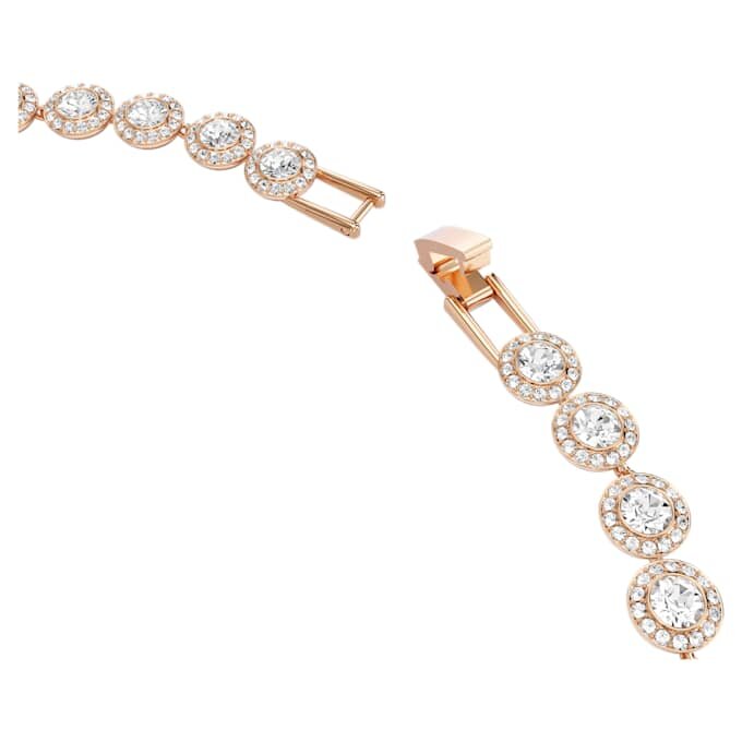 Colar Una Angelic, corte redondo, tamanho médio, branco, banhado a ouro rosa Colar Una Angelic, corte redondo, tamanho médio, branco, banhado a ouro rosa