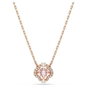 Colar Una Clover, Rosa, com banho em tom de ouro rosa