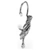 Coleção Vienna – Brincos tipo «ear cuff» com penas, grandes, brancos, banhados a ruténio Coleção Vienna – Brincos tipo «ear cuff» com penas, grandes, brancos, banhados a ruténio