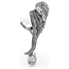 Coleção Vienna – Brincos tipo ear cuff «Feather», Branco, banhados a ruténio
