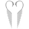 Coleção Vienna – Brincos tipo «ear cuff» «Swan», brancos, banhados a ruténio Coleção Vienna – Brincos tipo «ear cuff» «Swan», brancos, banhados a ruténio