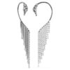 Coleção Vienna – Brincos tipo «ear cuff» «Swan», brancos, banhados a ruténio Coleção Vienna – Brincos tipo «ear cuff» «Swan», brancos, banhados a ruténio
