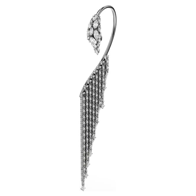 Coleção Vienna – Brincos tipo «ear cuff» «Swan», brancos, banhados a ruténio Coleção Vienna – Brincos tipo «ear cuff» «Swan», brancos, banhados a ruténio