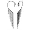 Coleção Vienna – Brincos tipo «ear cuff» «Swan», brancos, banhados a ruténio Coleção Vienna – Brincos tipo «ear cuff» «Swan», brancos, banhados a ruténio
