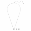 Conjunto Ariana Grande X Swarovski com cortes mistos, coração, branco, banhado a ródio